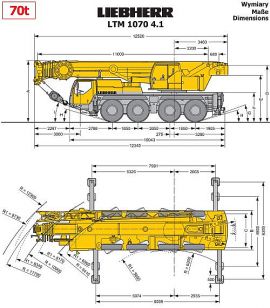 Rozměry jeřábu LTM 1070 4.1